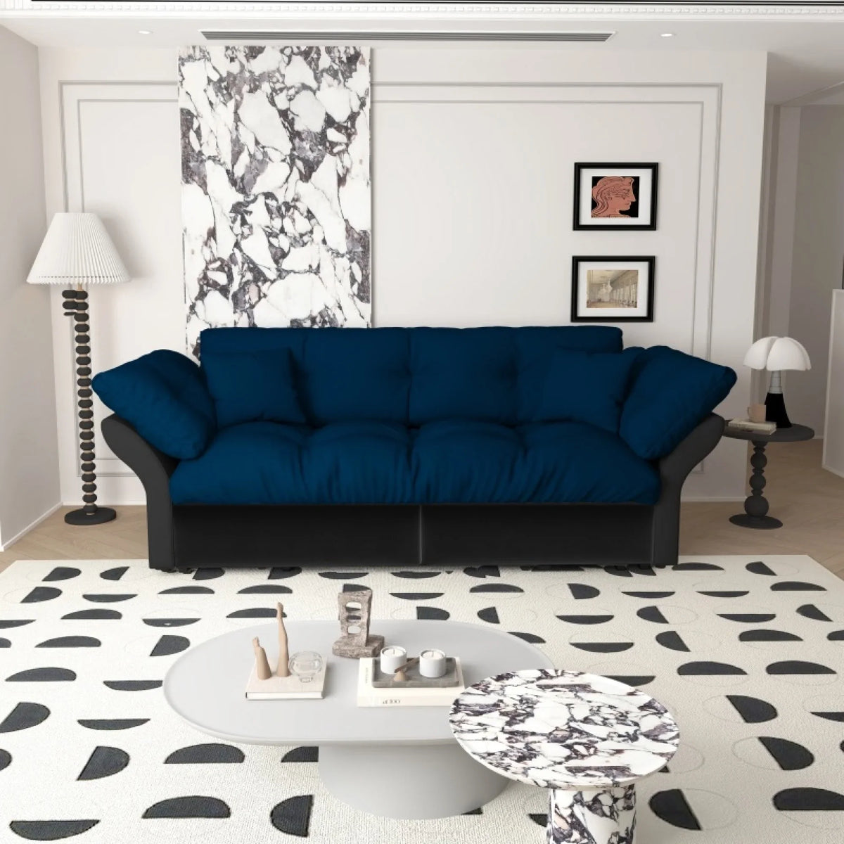 66" Queen Pull Out Sofa Bed, 3-in-1 Convertible Sleeper Sofa with Side Storage,Multi-Functional Velvet Loveseat Bed for Living Room,Bedroom