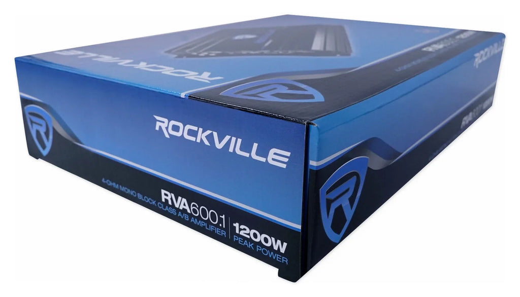 Rockville RV10.1D 500w 10" Loaded Car Subwoofer Enclosure+Mono Amplifier+Amp Kit