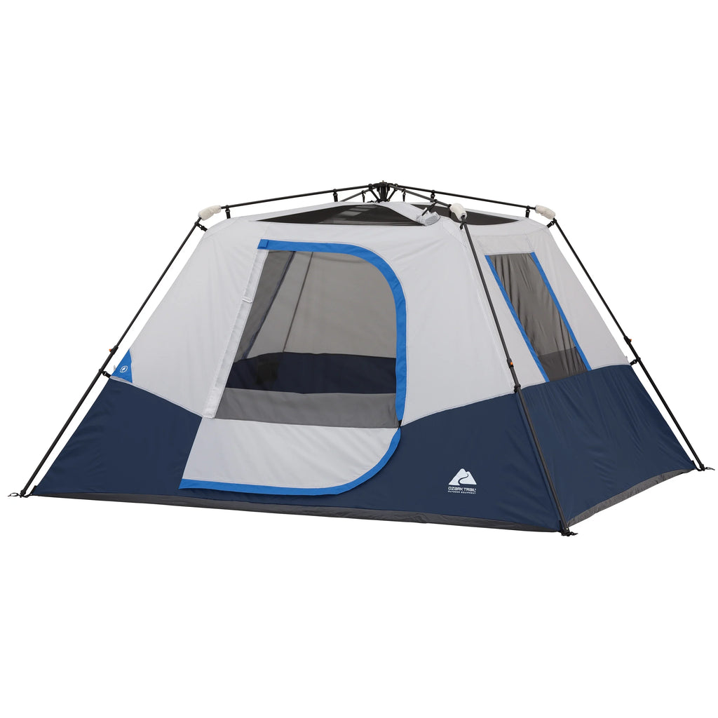 Ozark Trail 8' x 7' 4-Person Instant Cabin Tent with LED Lighted Hub, 19 lbs