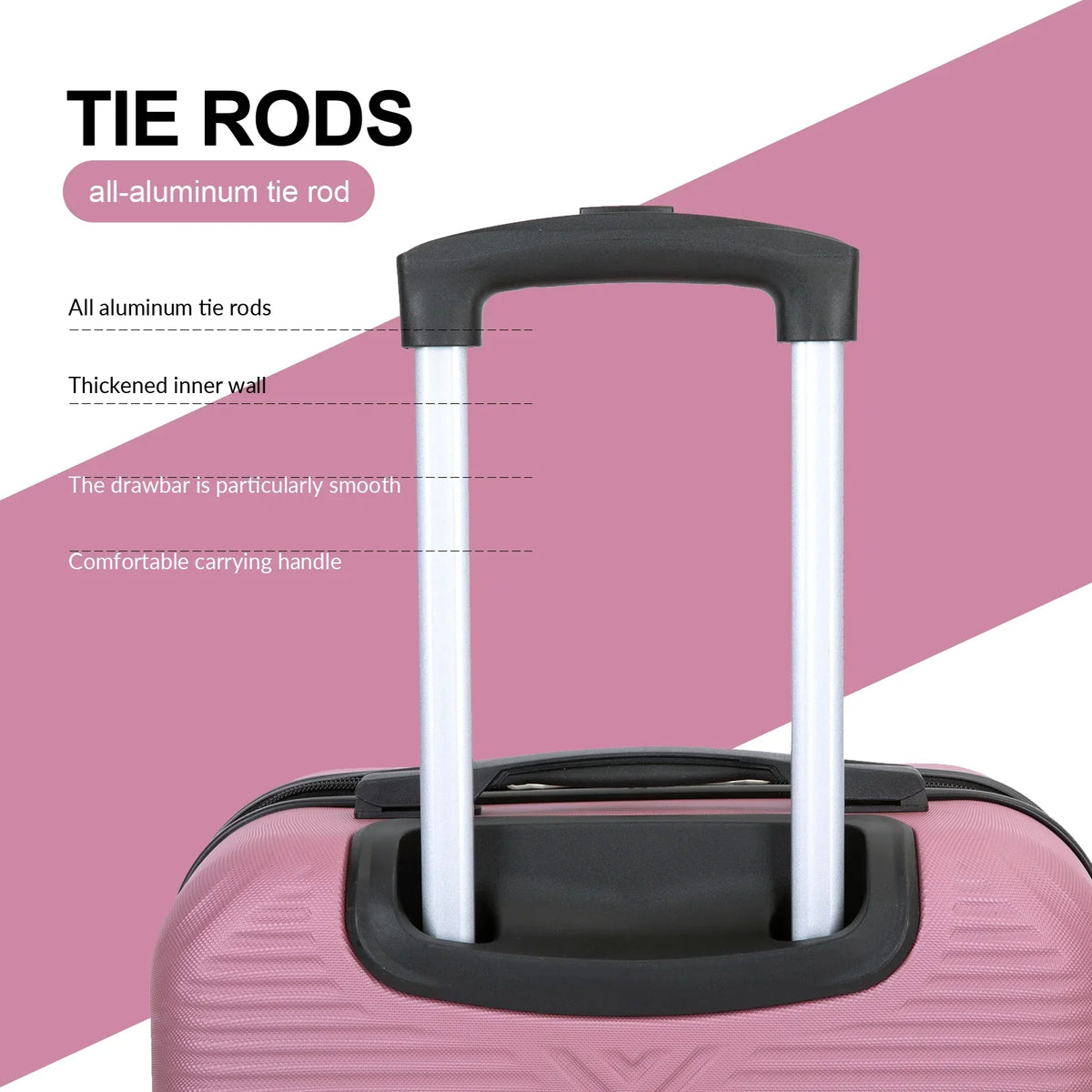 Tripcomp Luggage Sets 4 Piece Suitcase Set (14/20/24/28)Hardside Suitcase with Spinner Wheels Lightweight Carry on Luggage(Black)