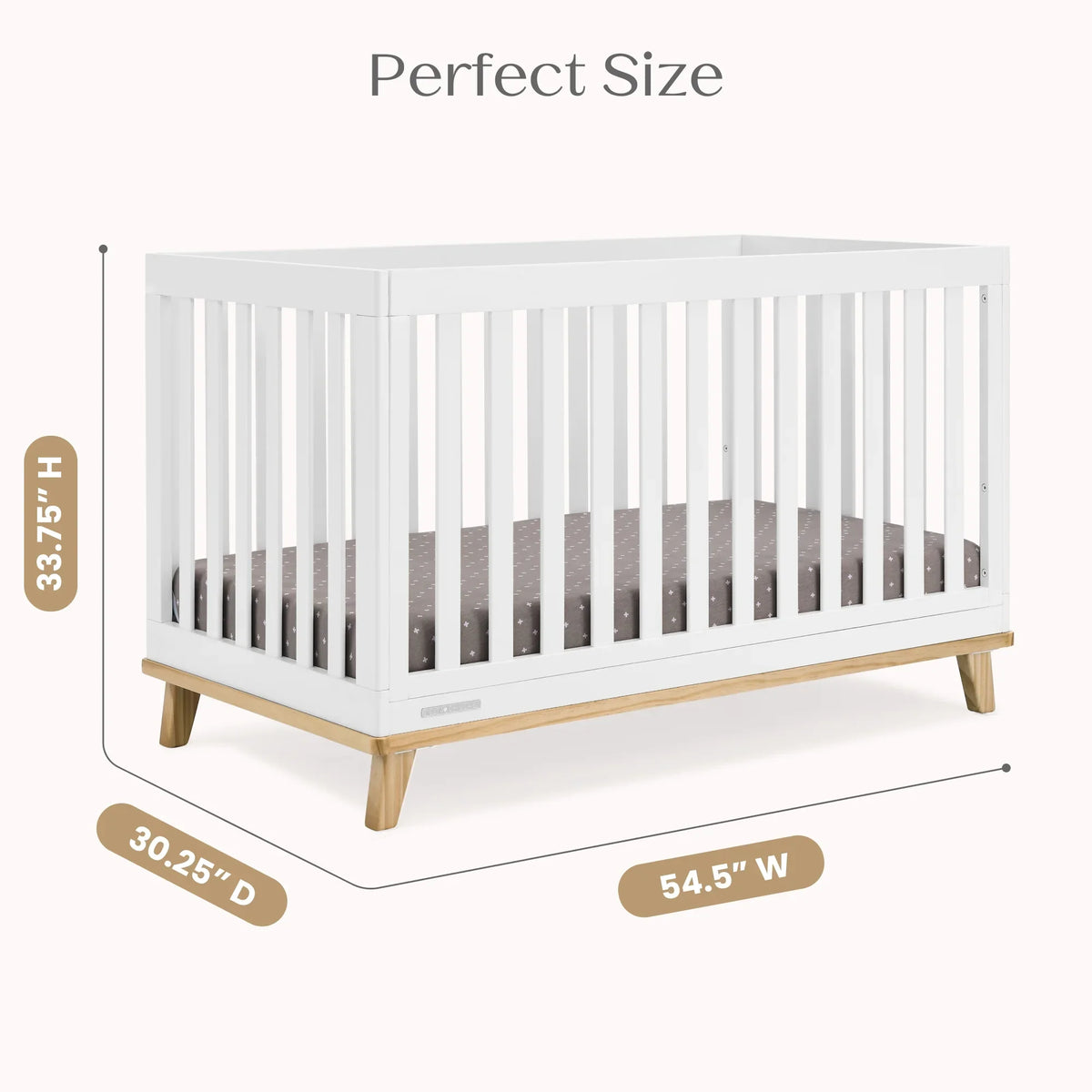 Delta Children Frankie 4-in-1 Convertible Crib - Greenguard Gold Certified, Black with Natural