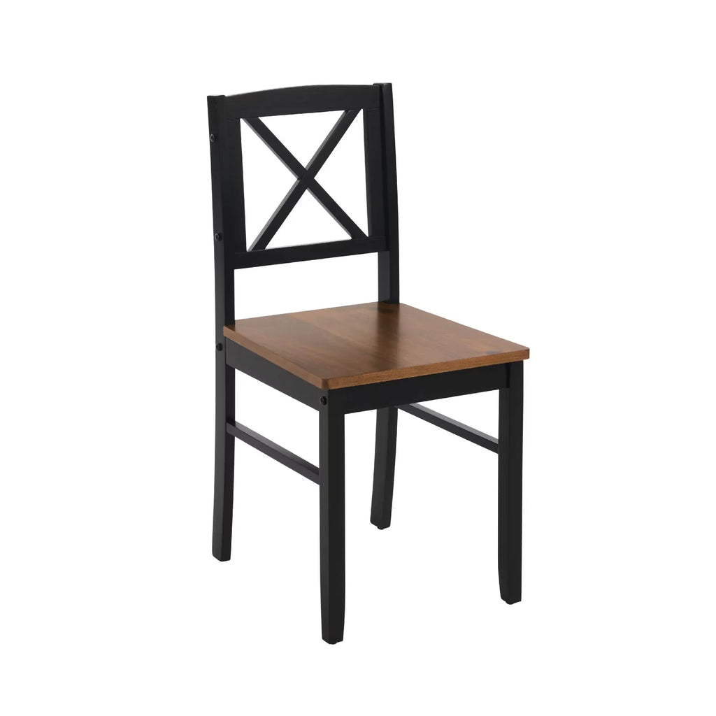 Seizeen Solid Wood Kitchen Table and Chairs, Dining Room Table Set for 4 with Gray Upholstered Chairs, Wood Grain Table Heavy-Duty Frame, Rustic Minimalist Style Breakfast Nook Set