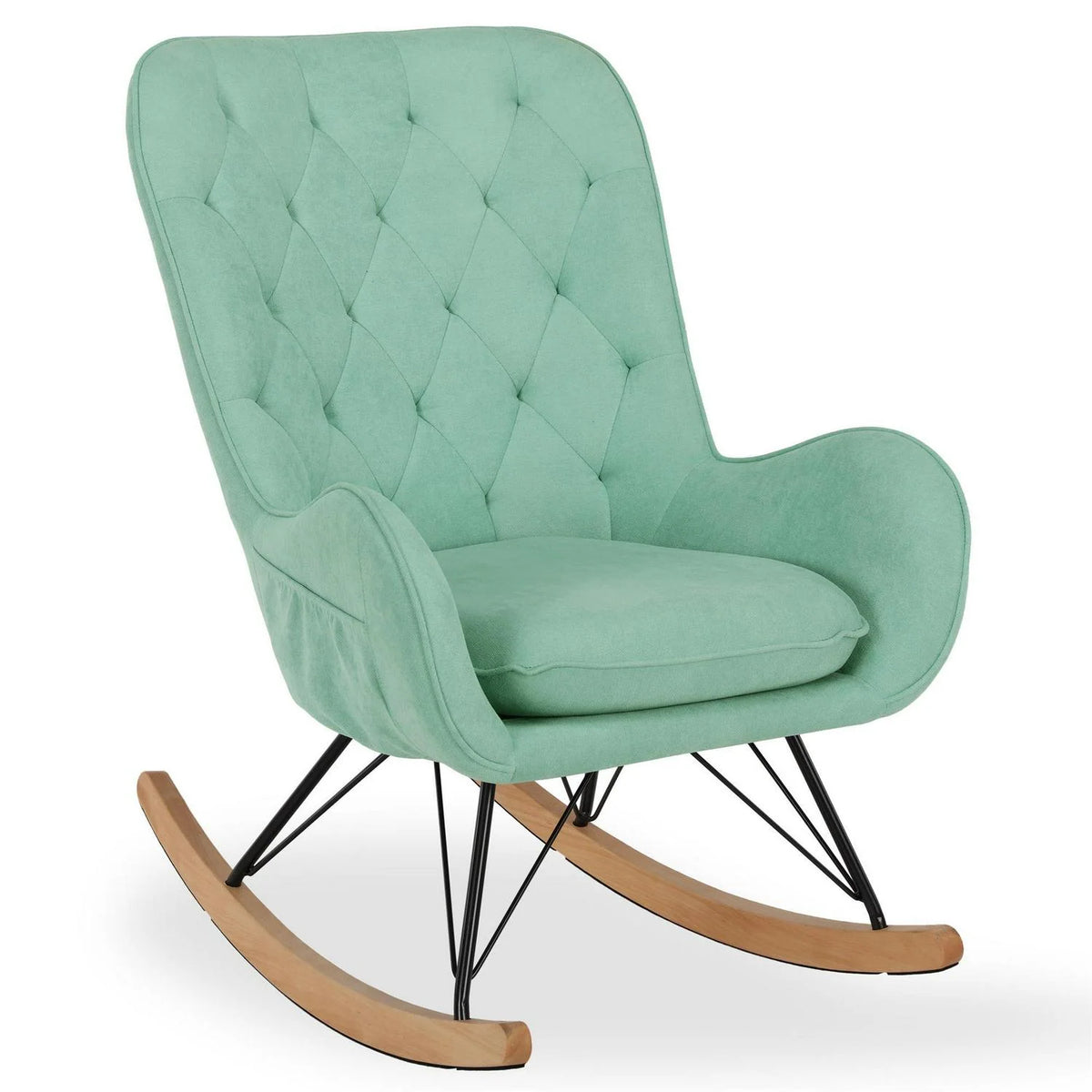 Baby Relax Noah Rocker Chair with Side Storage Pockets. Teal
