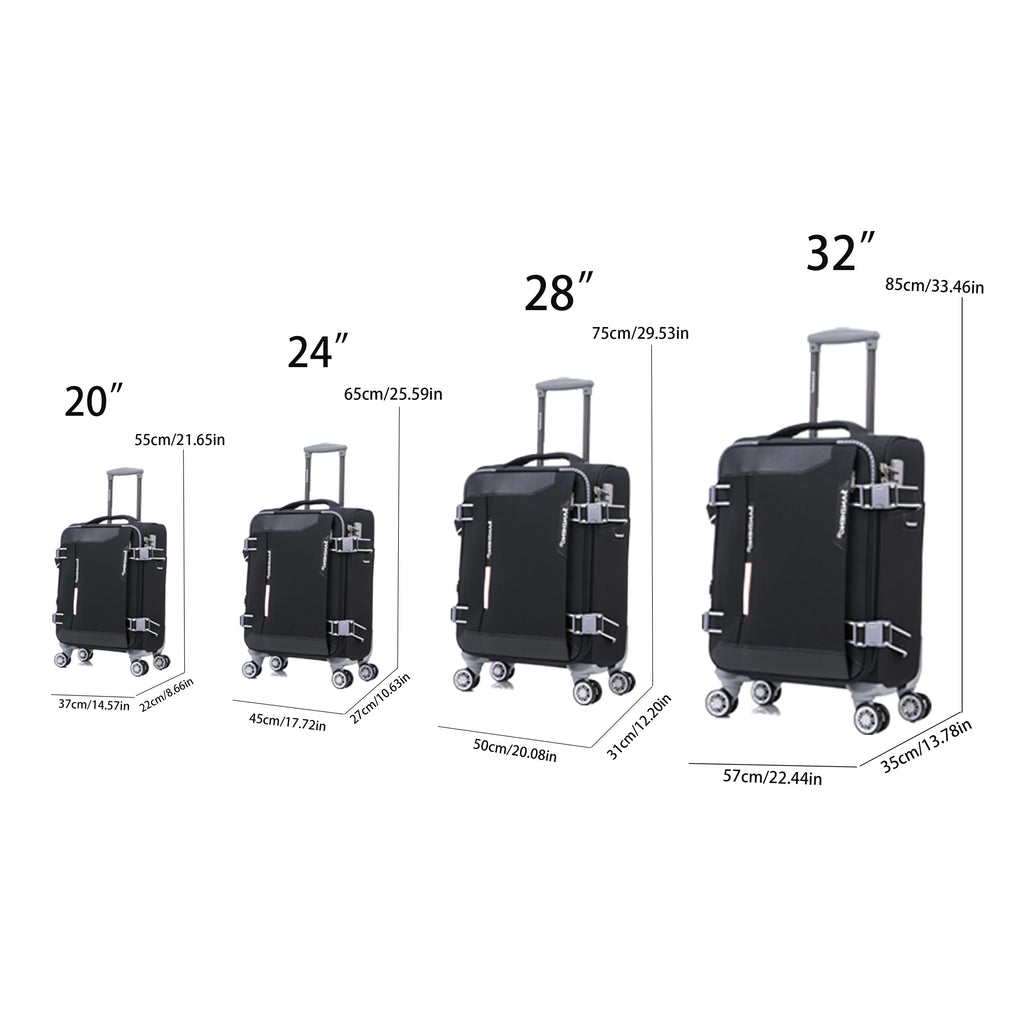 4-Piece Sage Green Softside Luggage Set with Spinner Wheels, Lightweight Expandable Suitcases (20"/24"/28"/32")