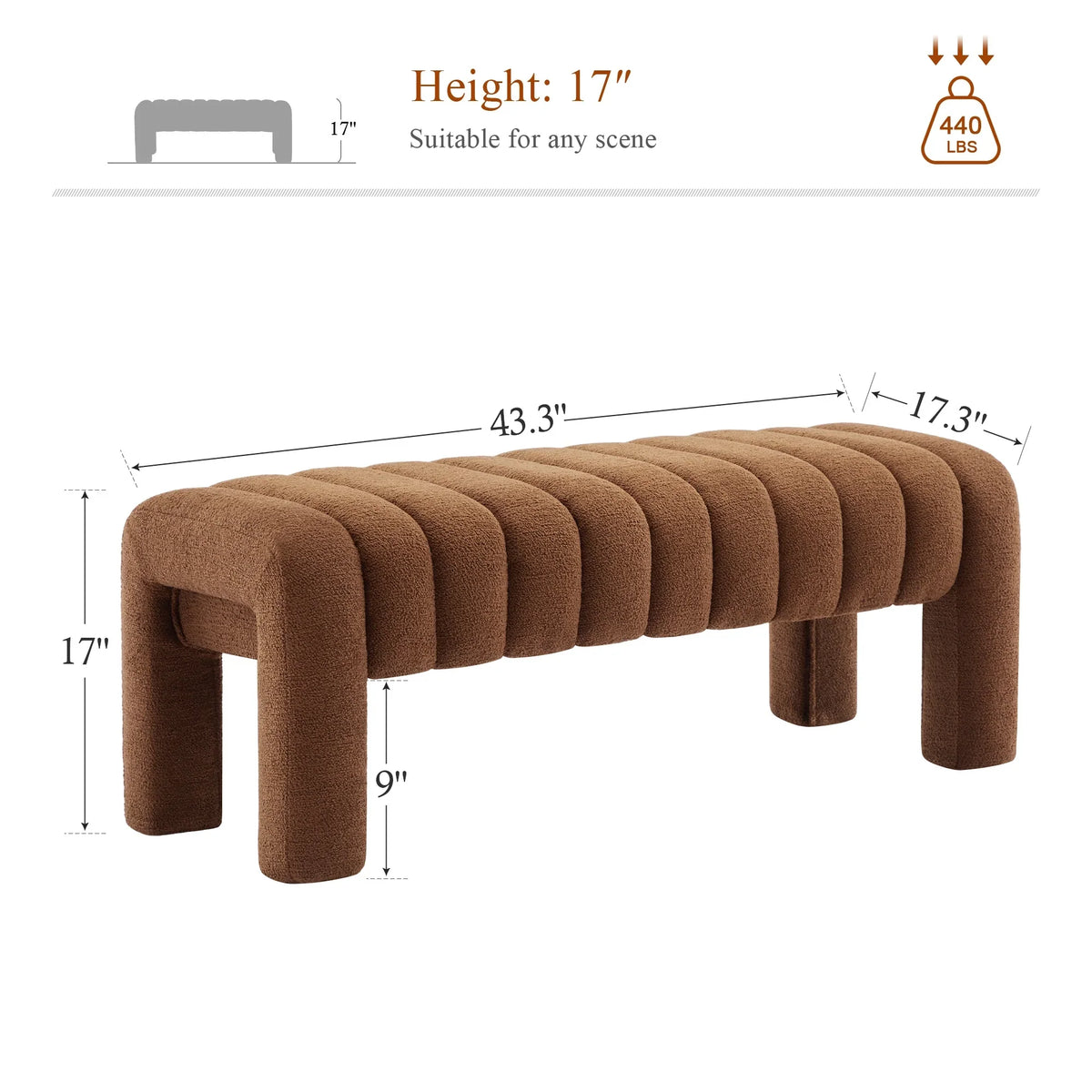 Zesthouse 63" End of Bed Bench, Linen Tufted Upholstered Ottoman Bench with Padded Seat and Solid Wood Leg, Modern Entryway Bench for Bedroom, Living Room, Beige