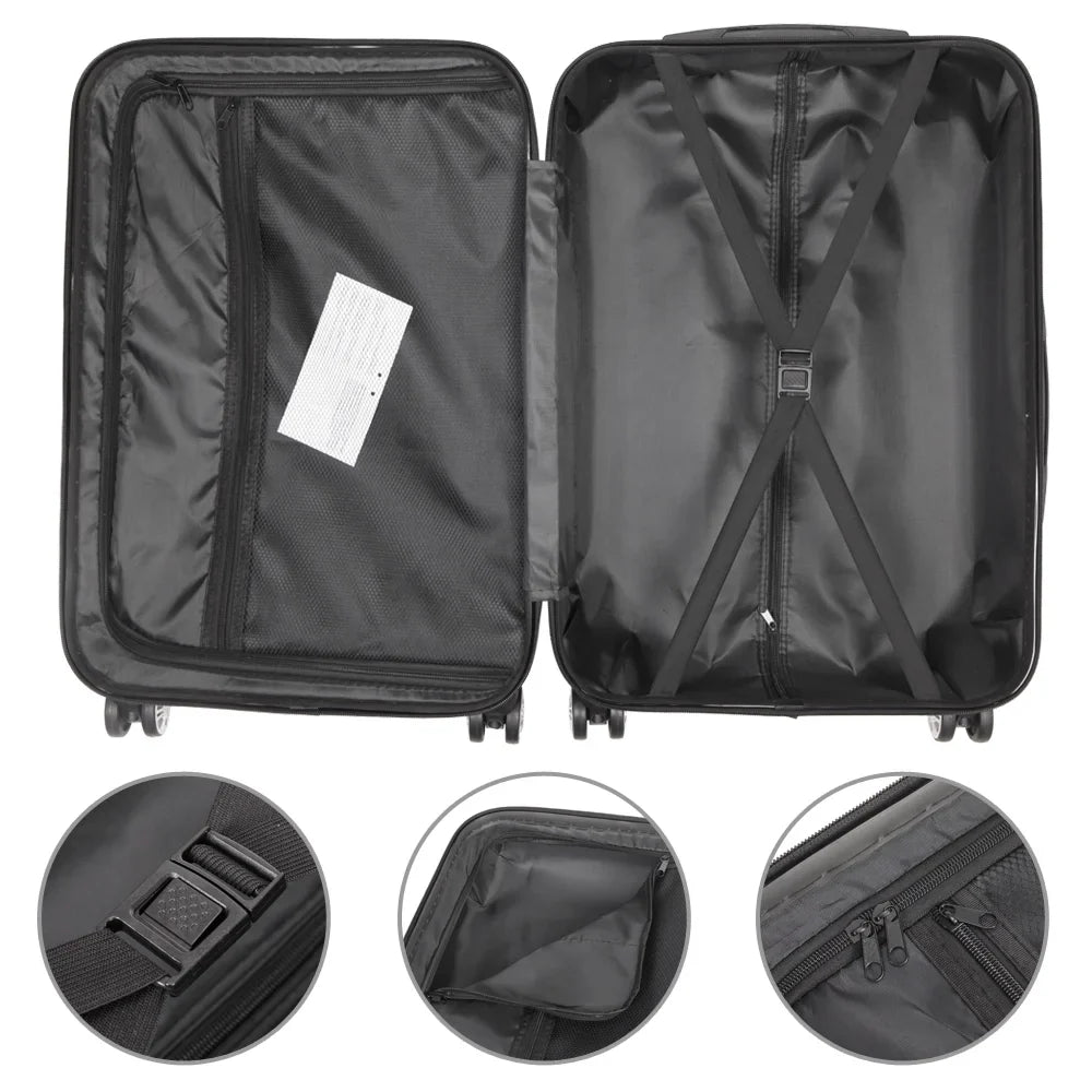 Red 3-Piece Hardshell Spinner Luggage Set (20in, 24in, 28in) - Large ABS Suitcase Set with 8 Wheels, Lightweight & Durable for Travel