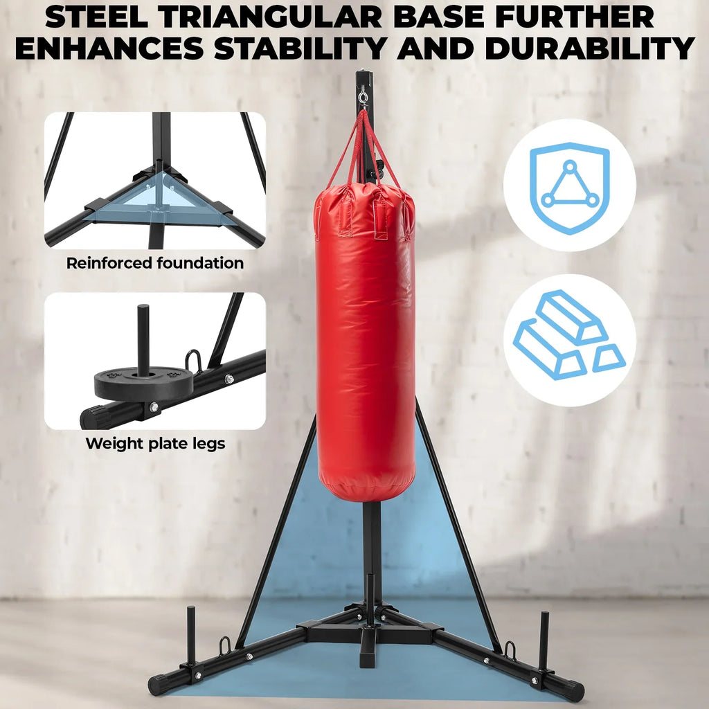 Pirecart Punching Bag Stand Height Adjustable Heavy Boxing Bag Stand for Home Gym Fitness, 150 lbs