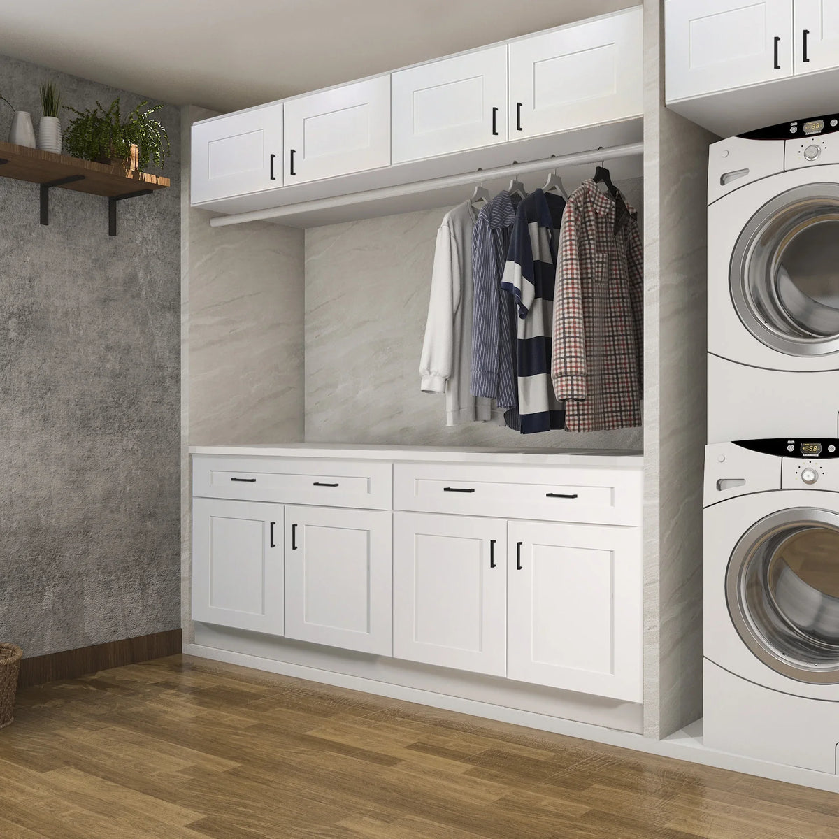 Design House Brookings Solid Wood Ready to Assemble 15"W x 24"H x 12"D Tall Shaker Wall Kitchen Cabinet, White