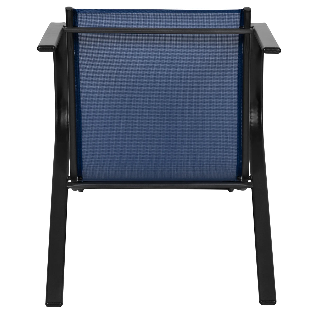 Emma + Oliver 4 Pack Gray Outdoor Stack Chair with Flex Comfort Material - Patio Stack Chair