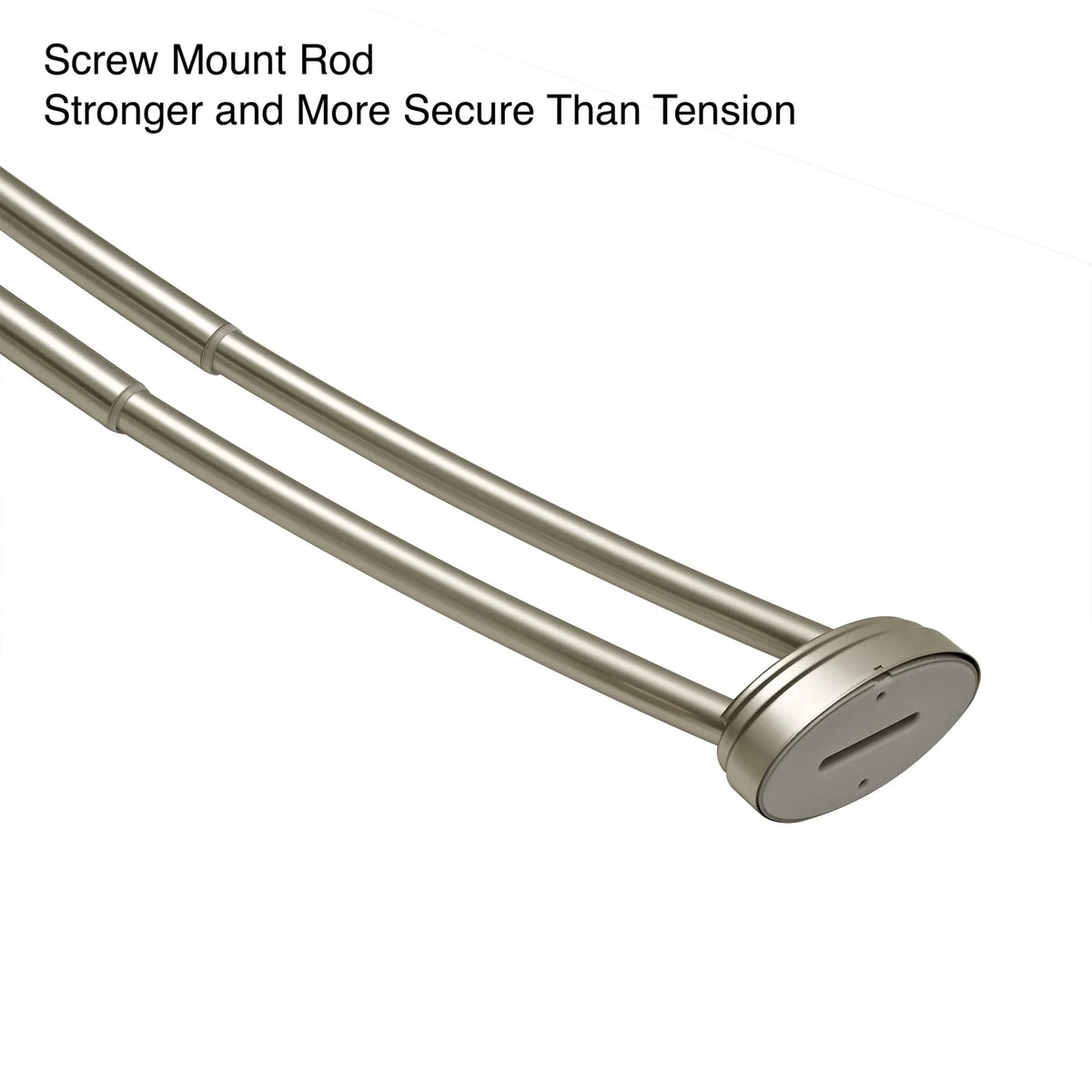 Utopia Alley Rustproof Wall Mounted Aluminum Double Curved Shower Curtain Rod, Screw Mount Rod, Secure Than Tension, Adjustable Shower Rod from 45" to 72", Includes shower liner & hooks (Bronze)