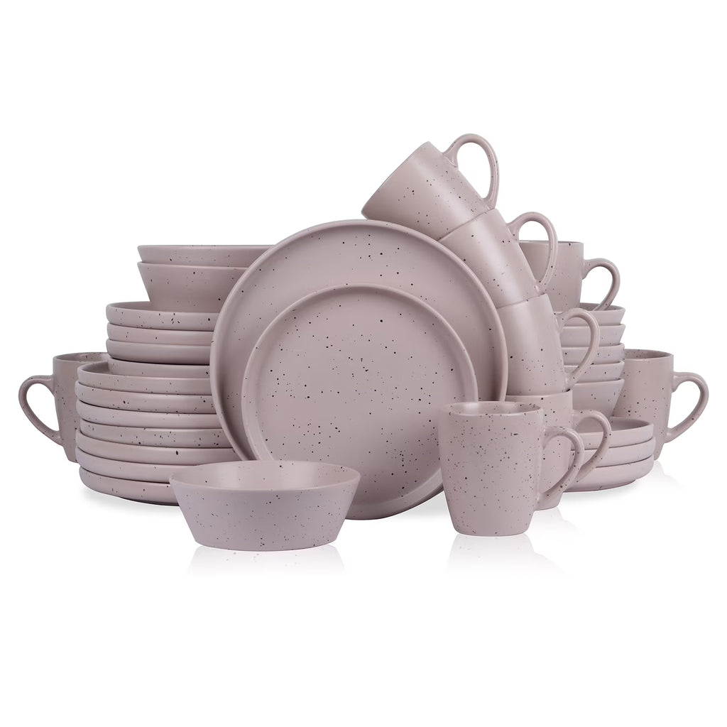 Stone Lain Jade 32-Piece Dinnerware Set Stoneware, White