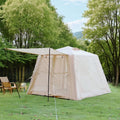 Beige 5.76 �O Inflatable Camping Tent (4-Season: Canopy+Hand Pump, 2-3 Person Waterproof Oxford, Easy Setup Glamping Tent)