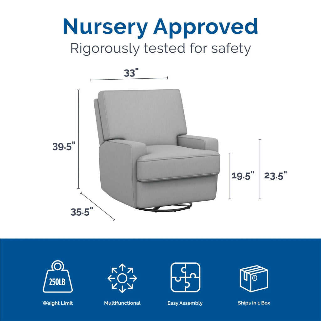Baby Relax Rylan 4-in-1 Swivel Glider Rocker Recliner Chair