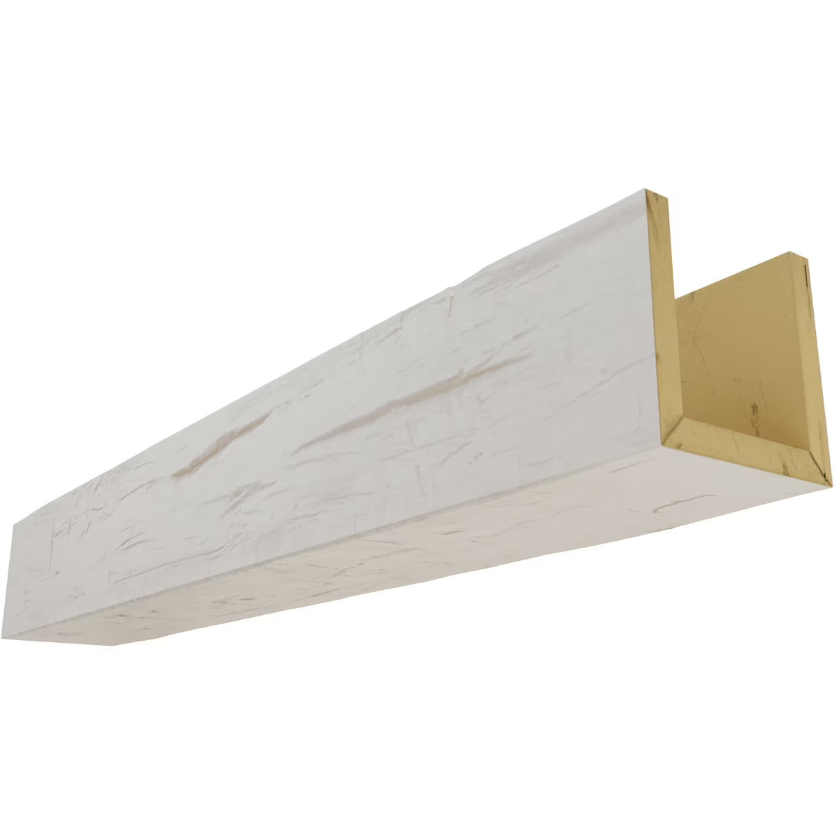 12"W x 8"H x 18'L 3-Sided (U-beam) Hand Hewn Endurathane Faux Wood Ceiling Beam, Factory Prepped
