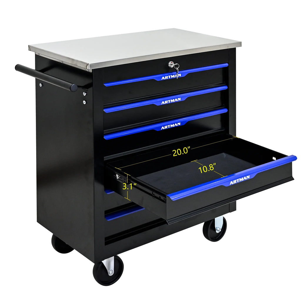 ARTMAN 6-Drawer Tool Storage Chest with Lockable Wheel,6 Drawer Tool Storage Cabinet for Garage, Warehouse, Repair Shop