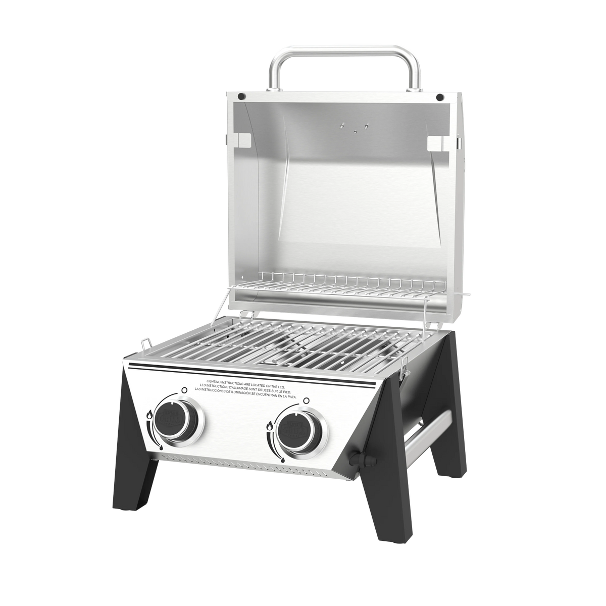 Expert Grill 2-Burner Tabletop Gas Grill, Stainless Steel, 13,000 BTUs