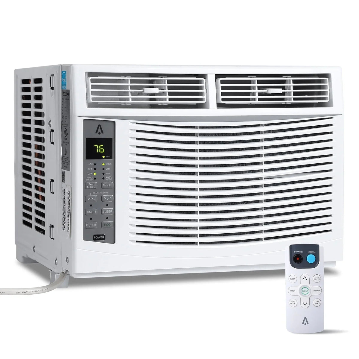 Lumiparty 6,000 BTU Window Air Conditioner, Cools 250 Sq.ft., Window AC Unit with Remote Control, Sleep Mode, Bedroom, Room, Office, White