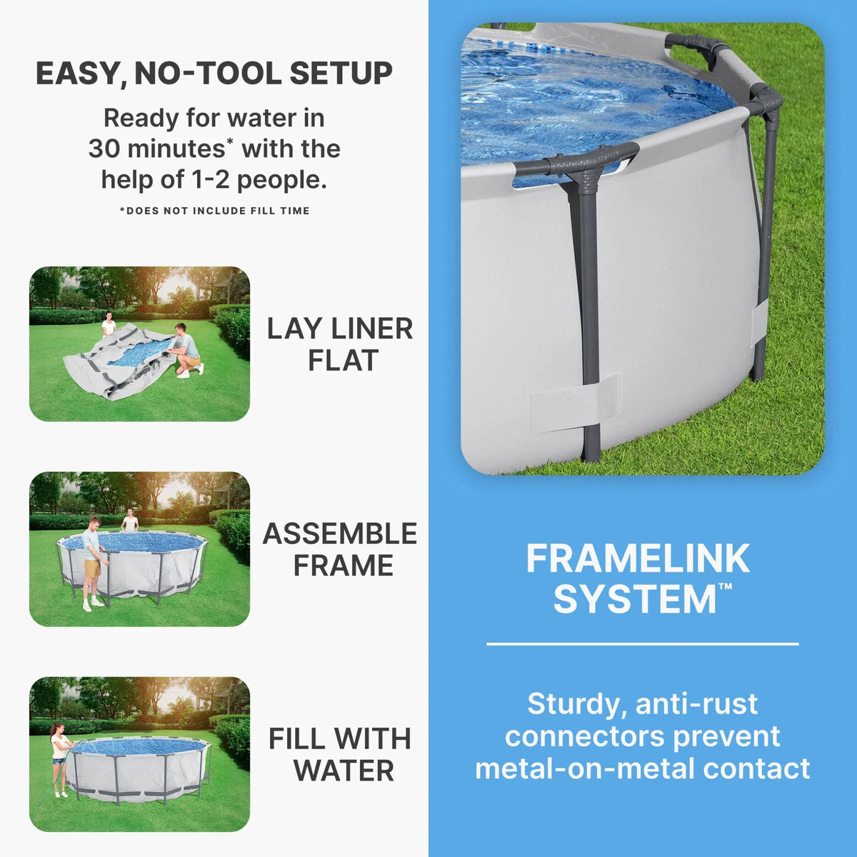 Open Box Bestway 10' x 30" Steel Frame Above Ground Swimming Pool Set (2 Pack)
