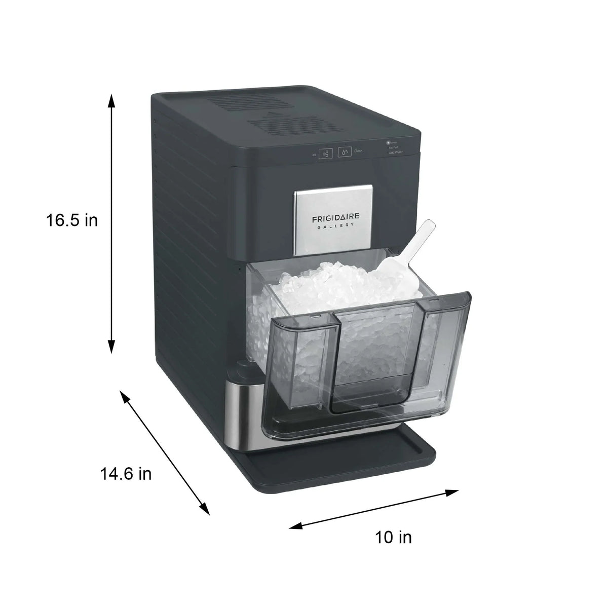 Frigidaire Nugget Ice Maker EFIC256, Countertop Nugget Ice Machine with Transparent Window, Nugget Ice Maker with 44 lbs. Capacity, Auto Self Cleaning Ice Maker Machine, Black