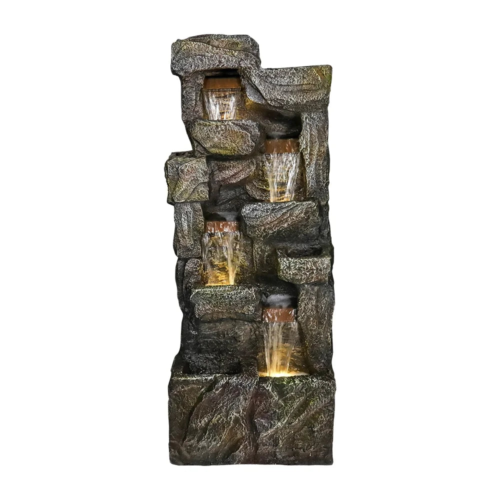 55.5-in Outdoor Garden Water Fountain 4 Tiers Large Cascading Fountain