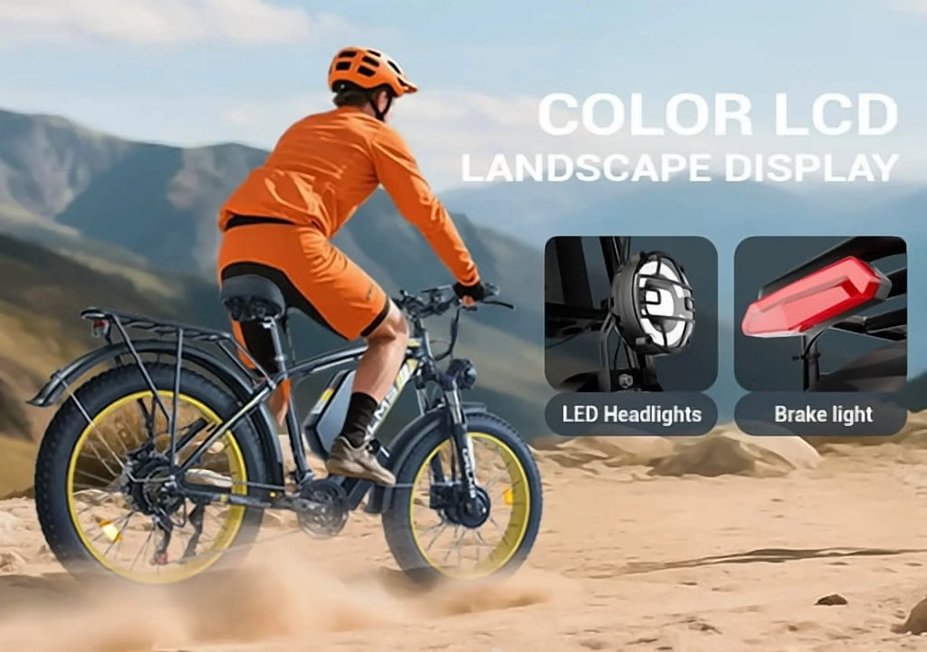 Peak 5000W-Electric-Bike for Adults-Men, Dual-Motor-Ebike 50MPH-Hunting-Ebike, 60V 25AH Long Range Dirtbike, 26" x 4.0 Fat-Tire-Electric-Bicycle,AWD 21-Speed Mountain Bike for Off-Road Snow Sand