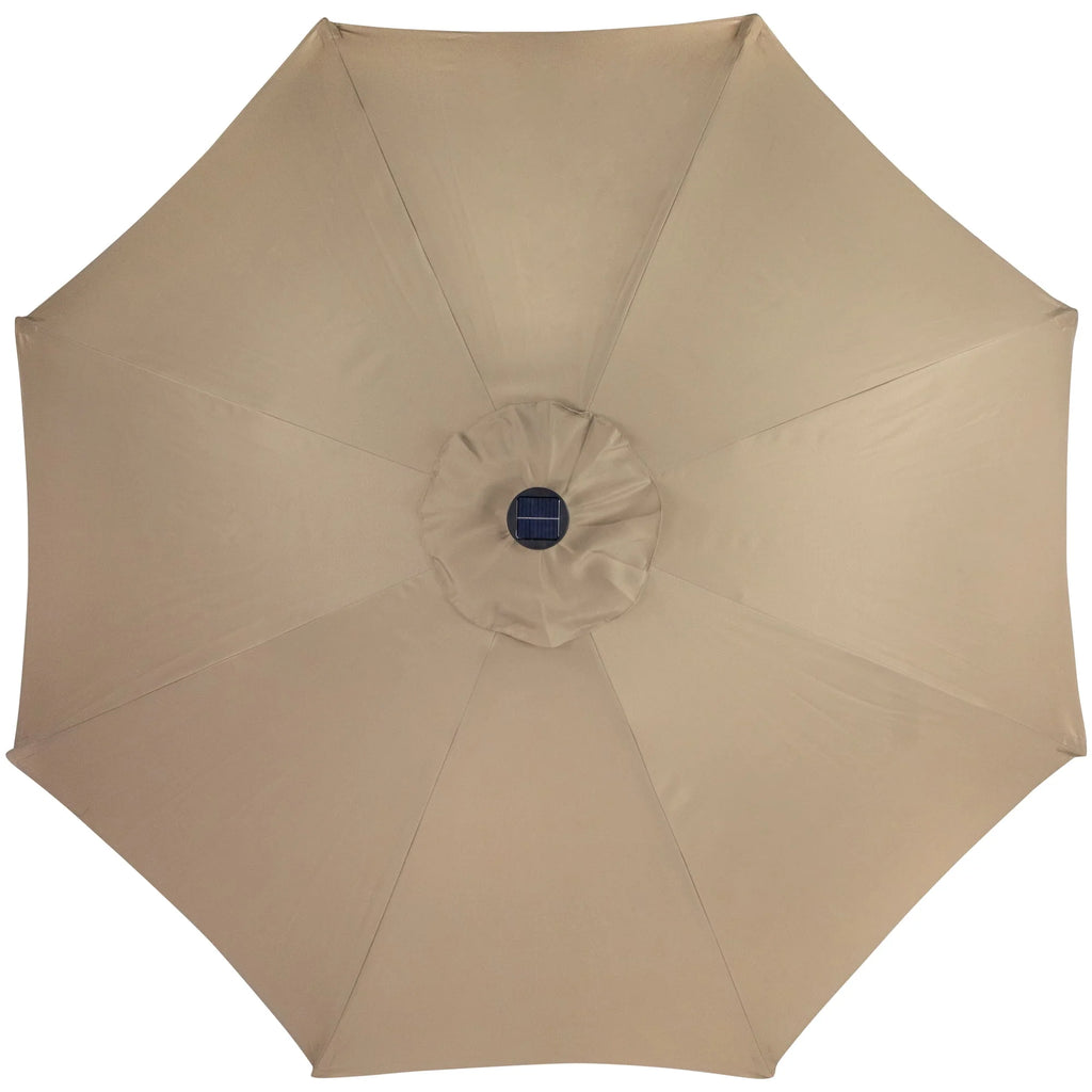 Northlight 9ft Solar Lighted Outdoor Patio Market Umbrella with Hand Crank and Tilt, Pink