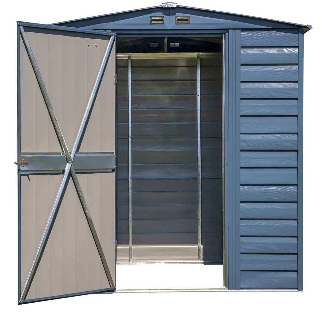 Arrow Select Steel Storage Shed Steel Storage Shed, 6x5, Charcoal
