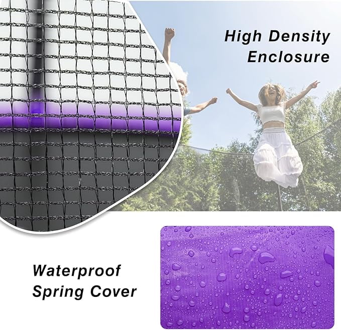 AOTOB 14X8FT Rectangle Trampoline - Perfect Outdoor Trampoline for Kids - Gymnastics Style Tranpoline with Enclosure Net - Supports Up to 440 lbs