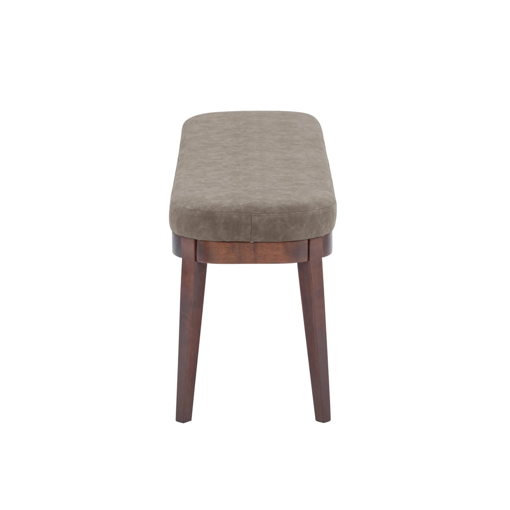 Eleanor Mid-century Upholstered Dining Bench, Entryway Bench with Solid Wood Frame, Beige