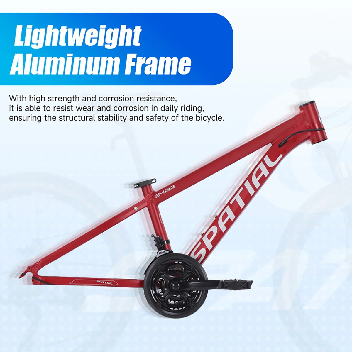SPATIAL 24 inch Mountain Bicycle for Teenagers,21-Speed Gears MTB Mountain Bikes,Aluminum Frame Dual Disc Brakes