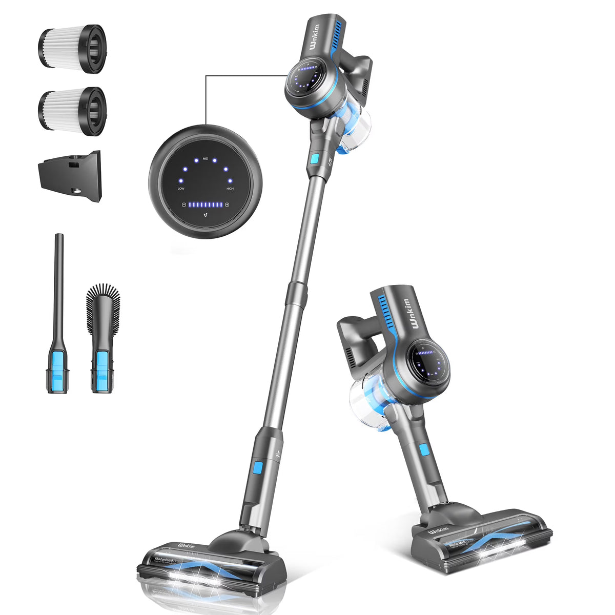 Wnkim Cordless Stick Vacuum Cleaner, 25Kpa, HEPA Wet/Dry Vacuum Cleaner for Hardwood Pet Hair Carpet