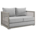 Afuera Living Wicker Patio Loveseat in Gray