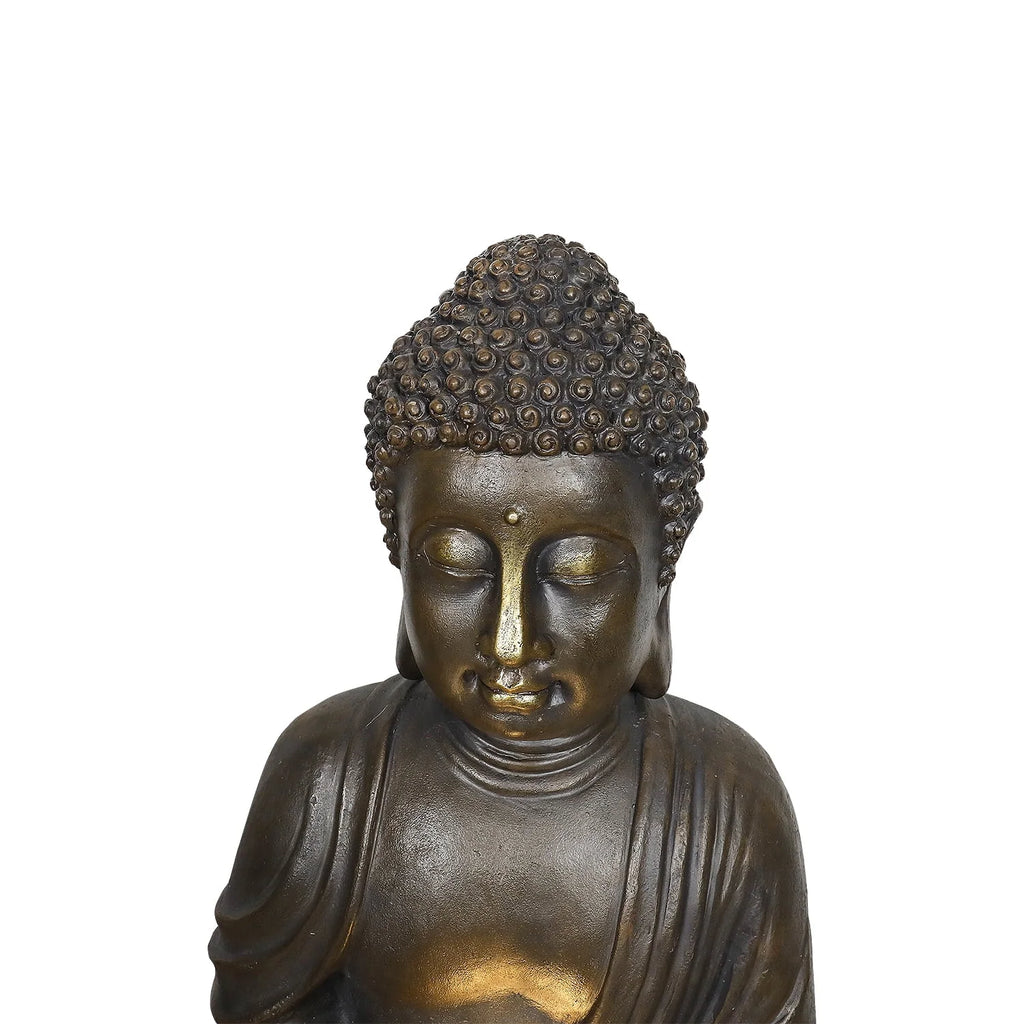 33" H Buddha Outdoor Water Fountain with LED Lights and Pump,Zen Style Relaxing Garden Fountain Waterfall for Patio, Porch and Yard Decor