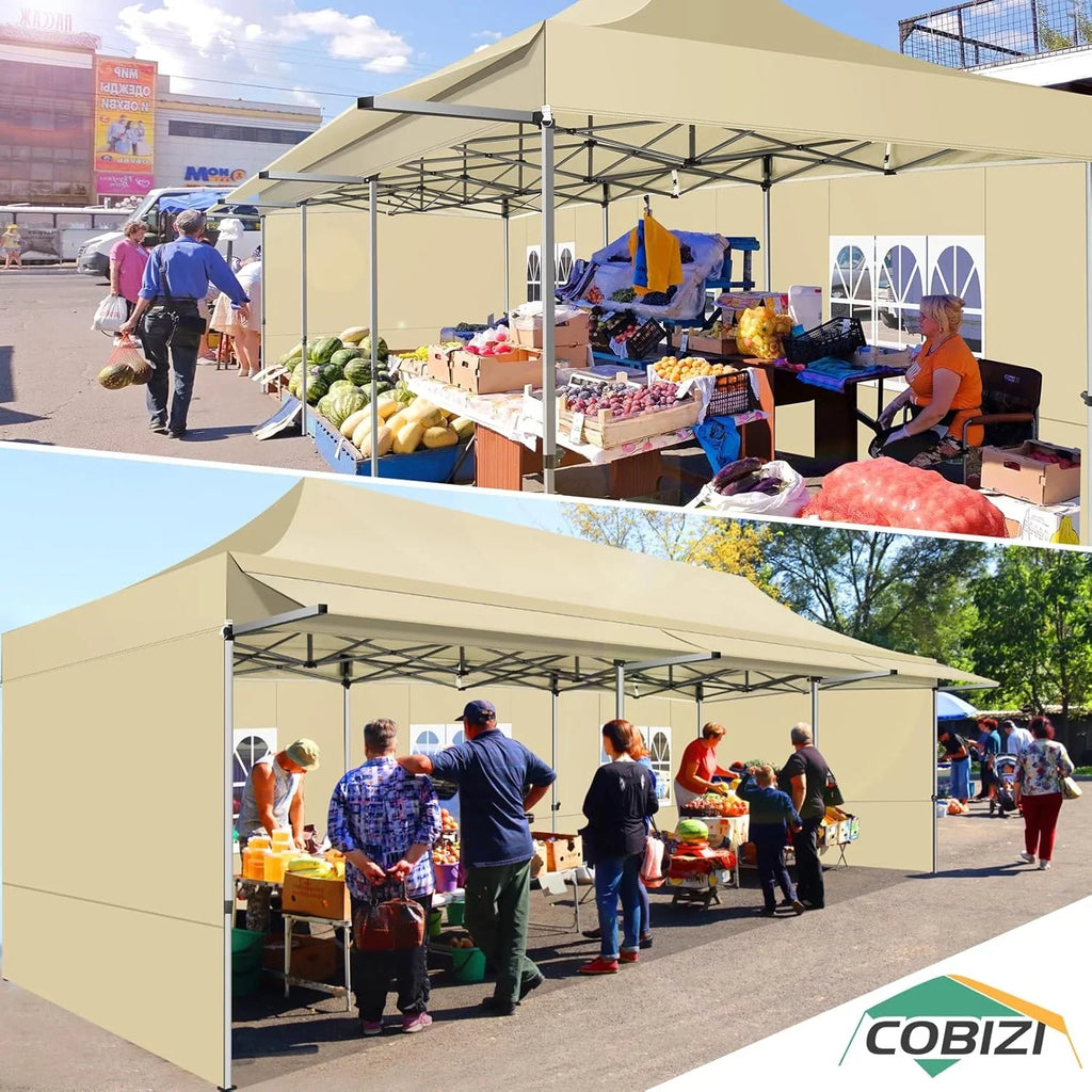 SANOPY 10x20 FT Pop Up Canopy Tent with Awning,Heavy Duty Canopy UPF 50+ All Season Wind Waterproof Commercial Outdoor Street Vendors Party Tents for Parties Canopy with Roller Bag