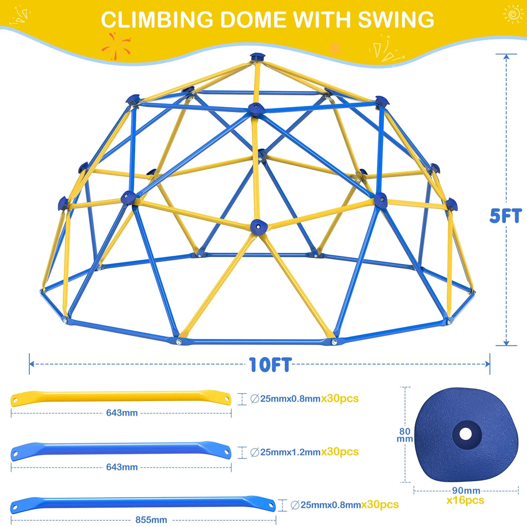 WOSTOO 10FT Climbing Dome,Kids Dome Climber Jungle Gym Outdoor Toddler Play Set for Kids 3-10 Year Outdoor Play, Supports up to 880lbs
