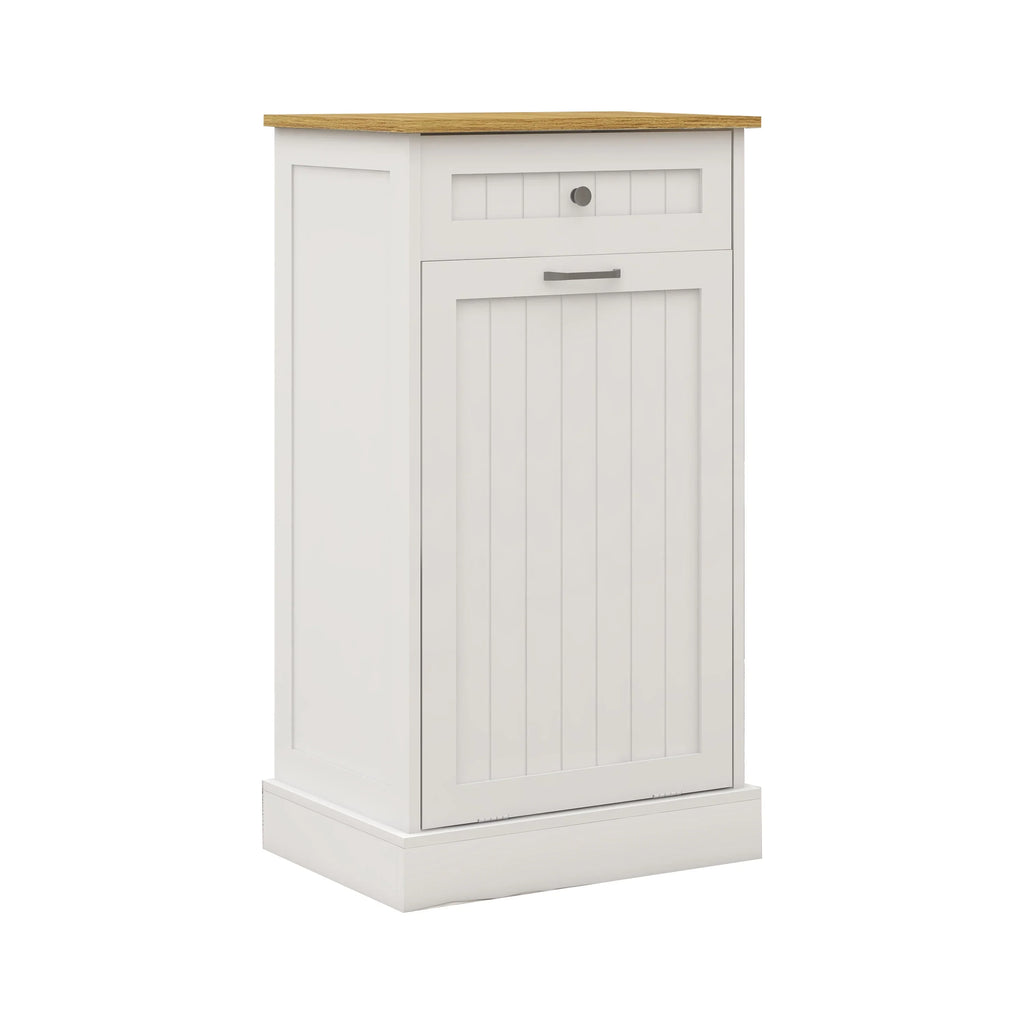 Tilt Out Trash Bin Cabinet 13 Gallon Pet Proof Trash Can Holder Kitchen Island Without Garbage Bin or Tilt Out Laundry Hamper,Hidden Trash can Cabinet Pull Out