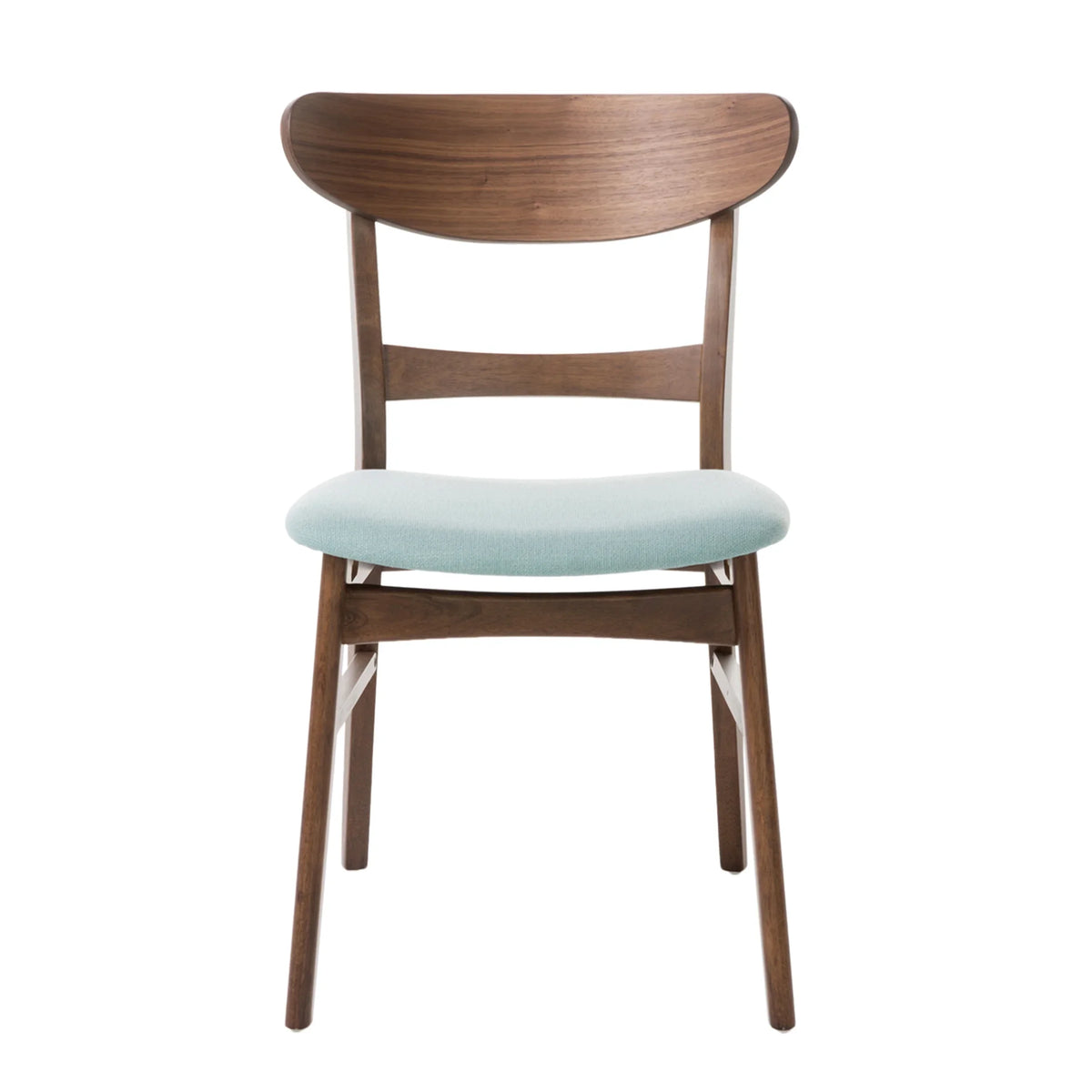 GDFSTUDIO Mid Century Modern Fabric Upholstered Rubberwood Dining Chairs, Set of 2, Dark Gray and Walnut