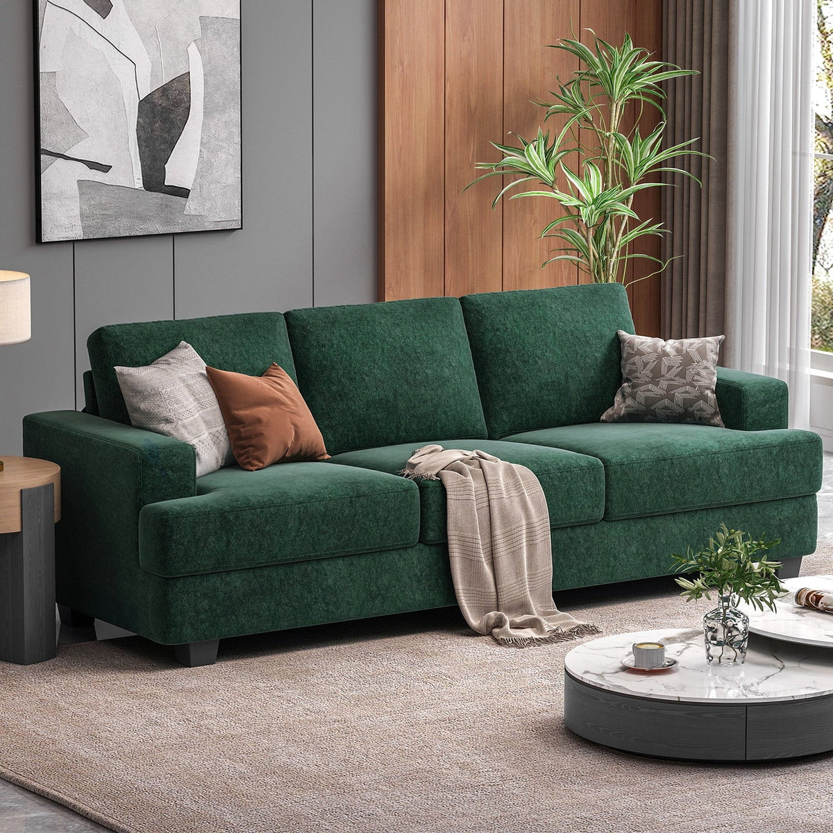 BLAZANT 3 Seater Sofa Oversize, 89" Extra Large Size Sofa Couch with Extra Deep Seats, Modern Loveseat Sofa, Comfortable Fabric, Easy to Install, for Living Room Apartment Lounge, Brown