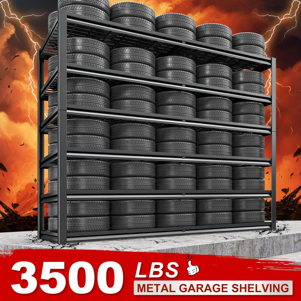 REIBII 55" W Wire Shelving Garage Shelves Heavy Duty 3000lbs Adjustable 5-Tier Storage Rack