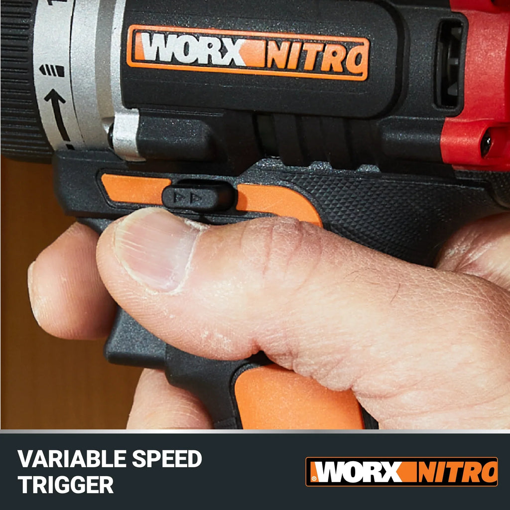 Worx Nitro WX130L.9 20V Compact Brushless 1/2" Drill/Driver (No Battery and Charger Included - Tool Only)