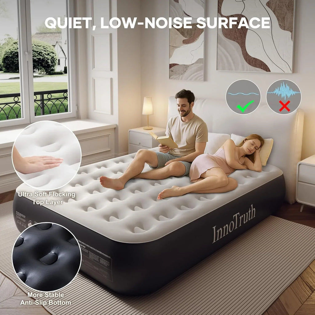 Camping Air Mattress Bed, Full Size with Built in Pump