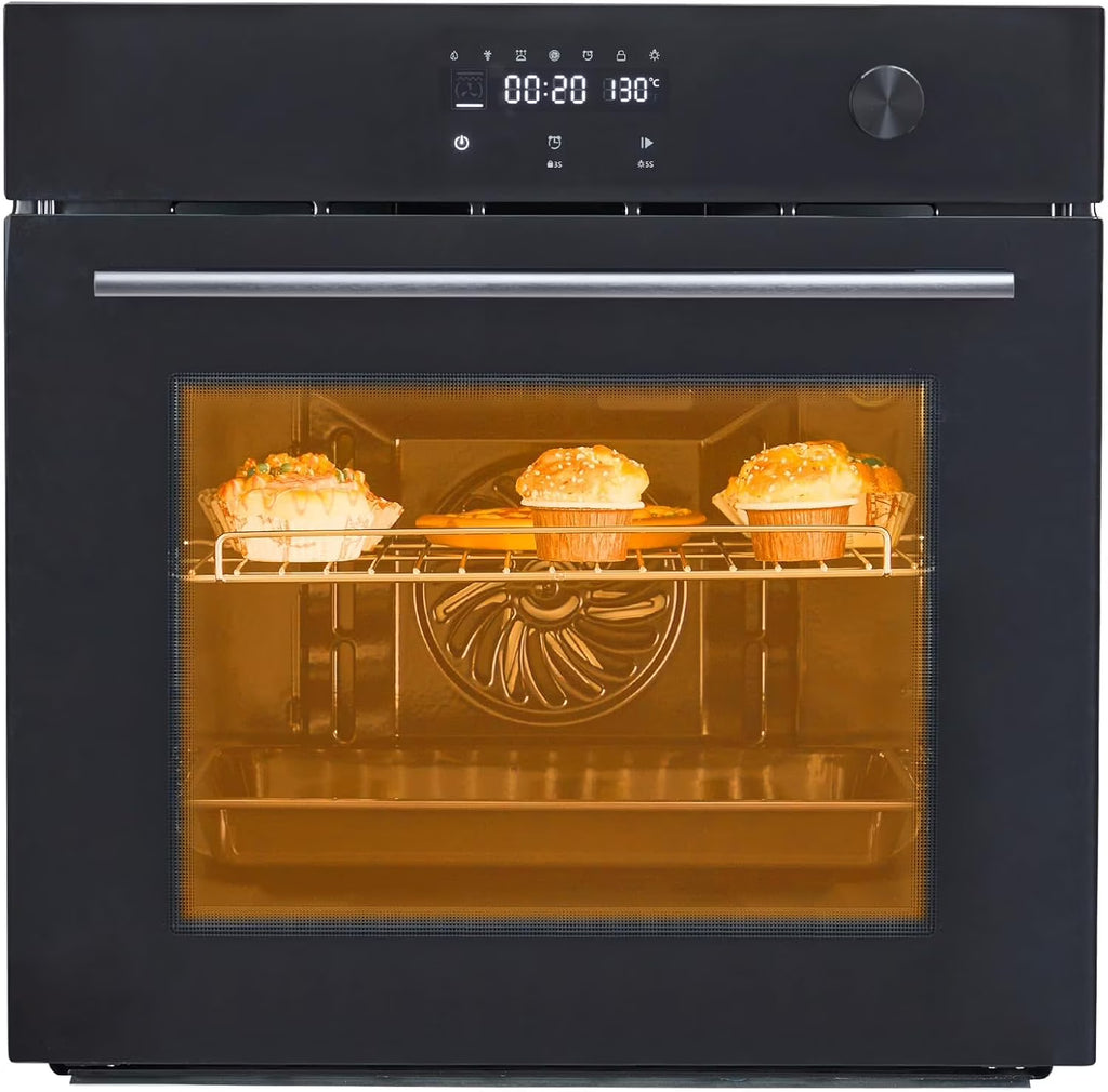 24 Inch Electric Single Wall Oven, 2.5 Cu.ft Built-in Convection System with 8 Cooking Functions in Stainless Steel, Touch Control