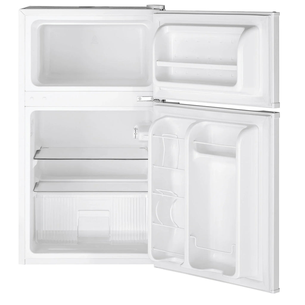 GE Appliances 3.1 Cu. Ft. Freestanding Double Door Compact Refrigerator, Steel