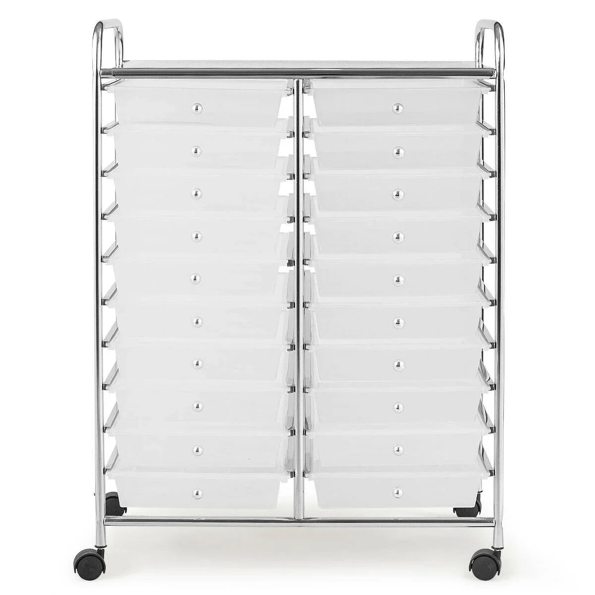 Gymax Office Rolling Cart 20 Storage Drawers Scrapbook Paper Studio Organizer Mutlicolor