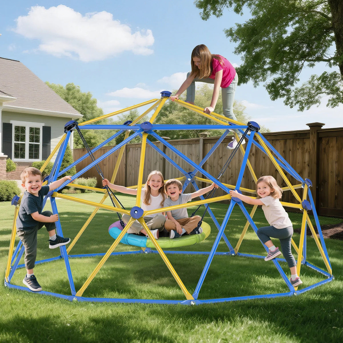 WOSTOO 10FT Climbing Dome,Kids Dome Climber Jungle Gym Outdoor Toddler Play Set for Kids 3-10 Year Outdoor Play, Supports up to 880lbs