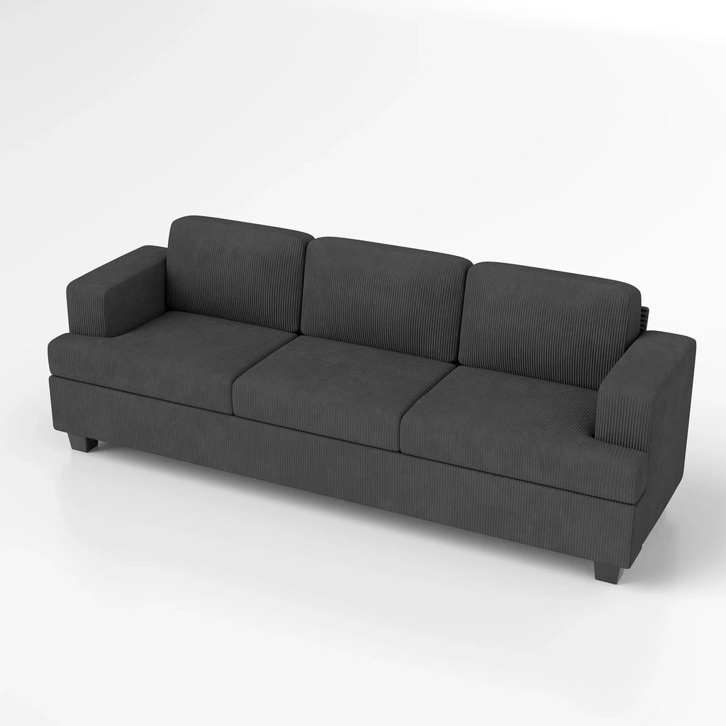 LUMIHO 89" Modern Corduroy Sofa,3 Seater Couches for Living Room, Bedroom,with Deep Seat,beige
