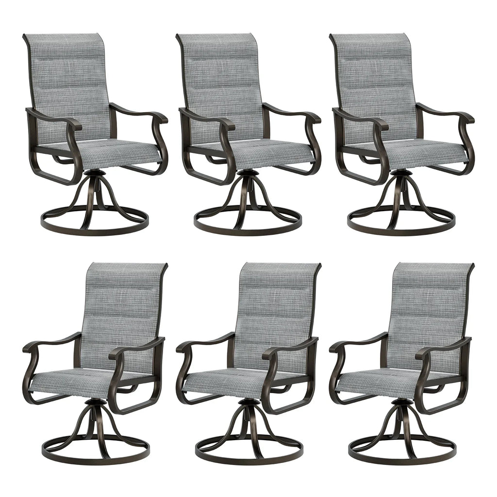 UDPATIO High Back Outdoor Dining Chairs Set of 2, All Weather Swivel Patio Chairs, Breathable Garden Outdoor Furniture for Backyard Deck