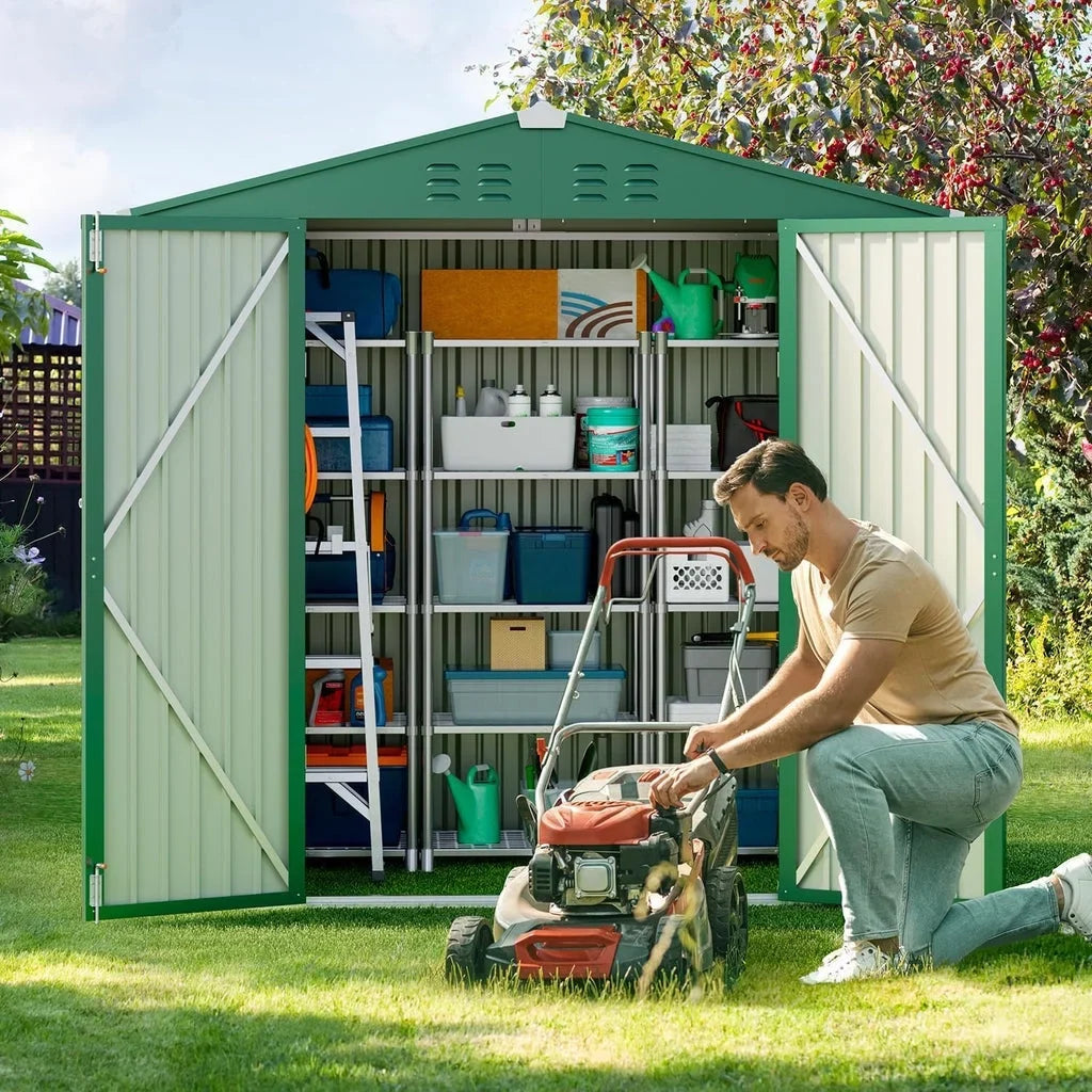 6' x 4' Outdoor Storage Shed on Sale, Aiho Shed & Outdoor Storage Clearance, Metal Storage Shed for Outside, Backyard, Garden & Patio - Dark Gray