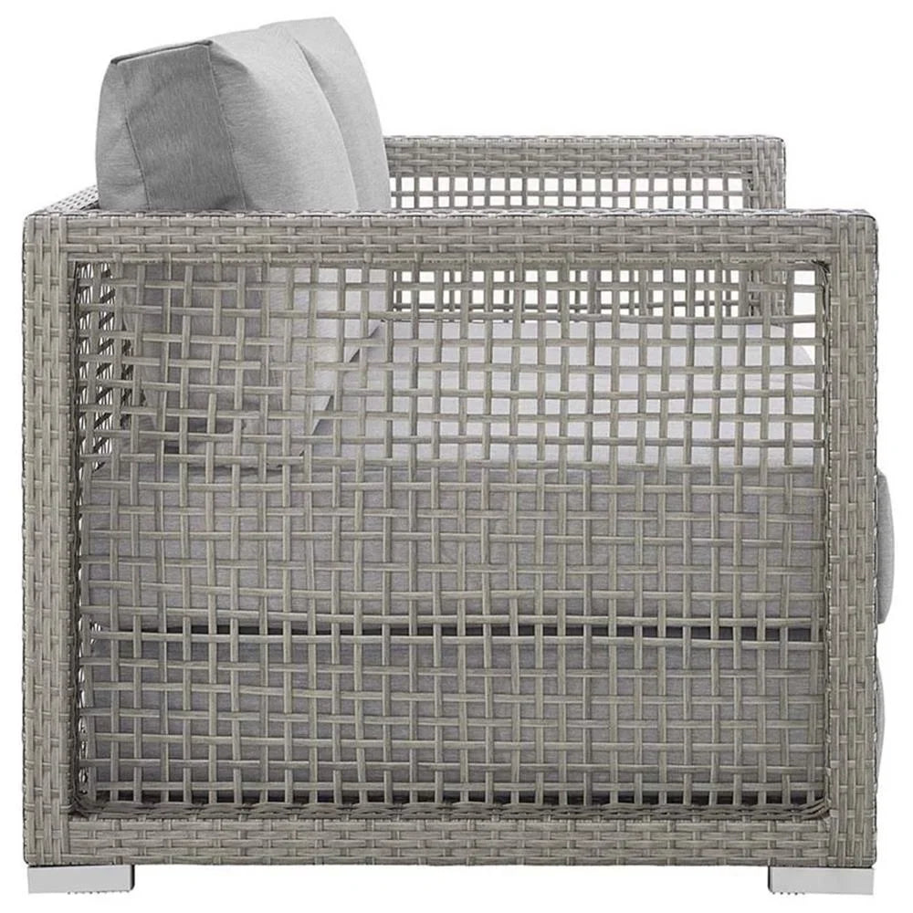 Afuera Living Wicker Patio Loveseat in Gray