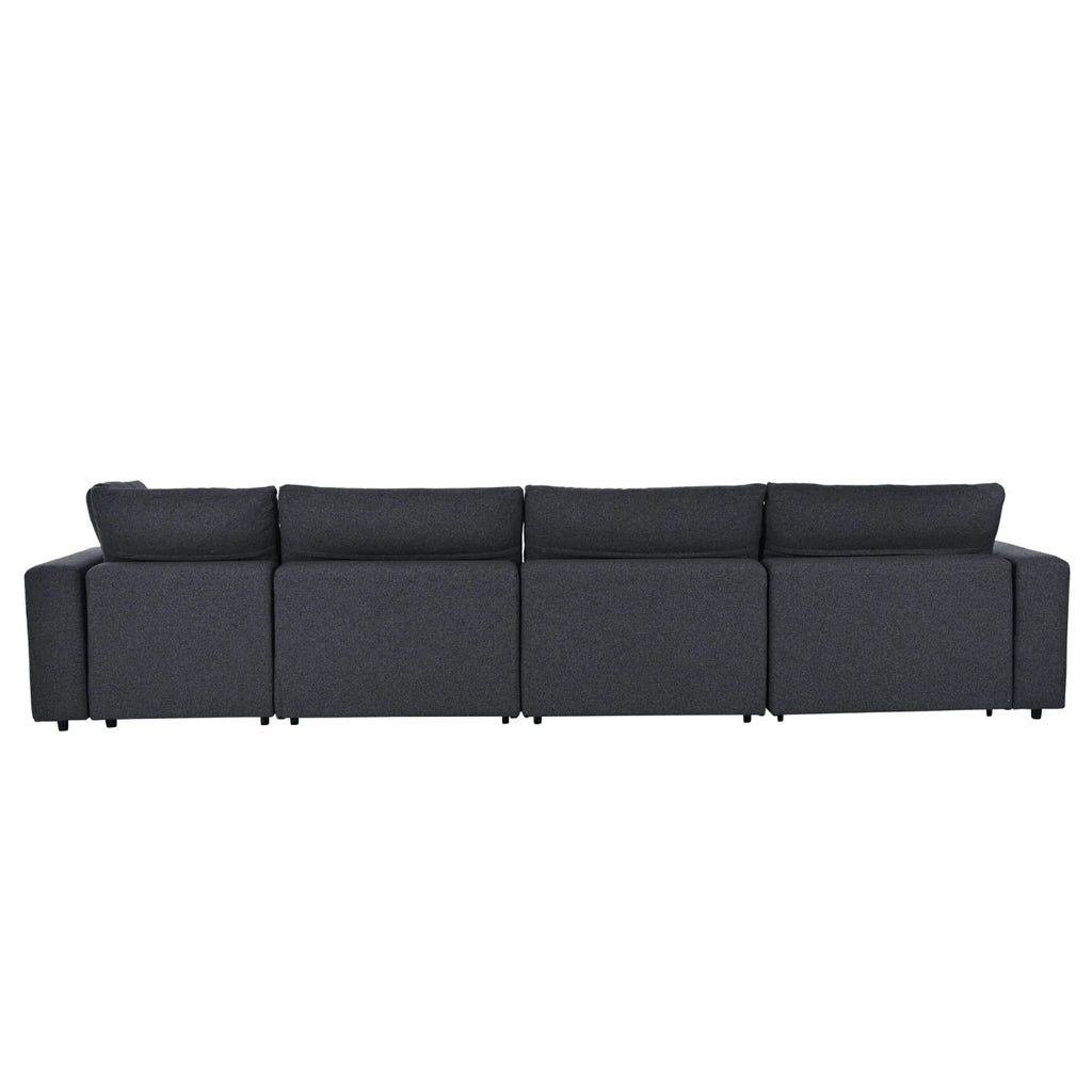 Harper & Bright Designs Convertible Modular Sectional Sofa with 2 Removable Ottomans & Pillows, Large U Shape Cloud Couch with Reversible Chaise for Living Room, Grey